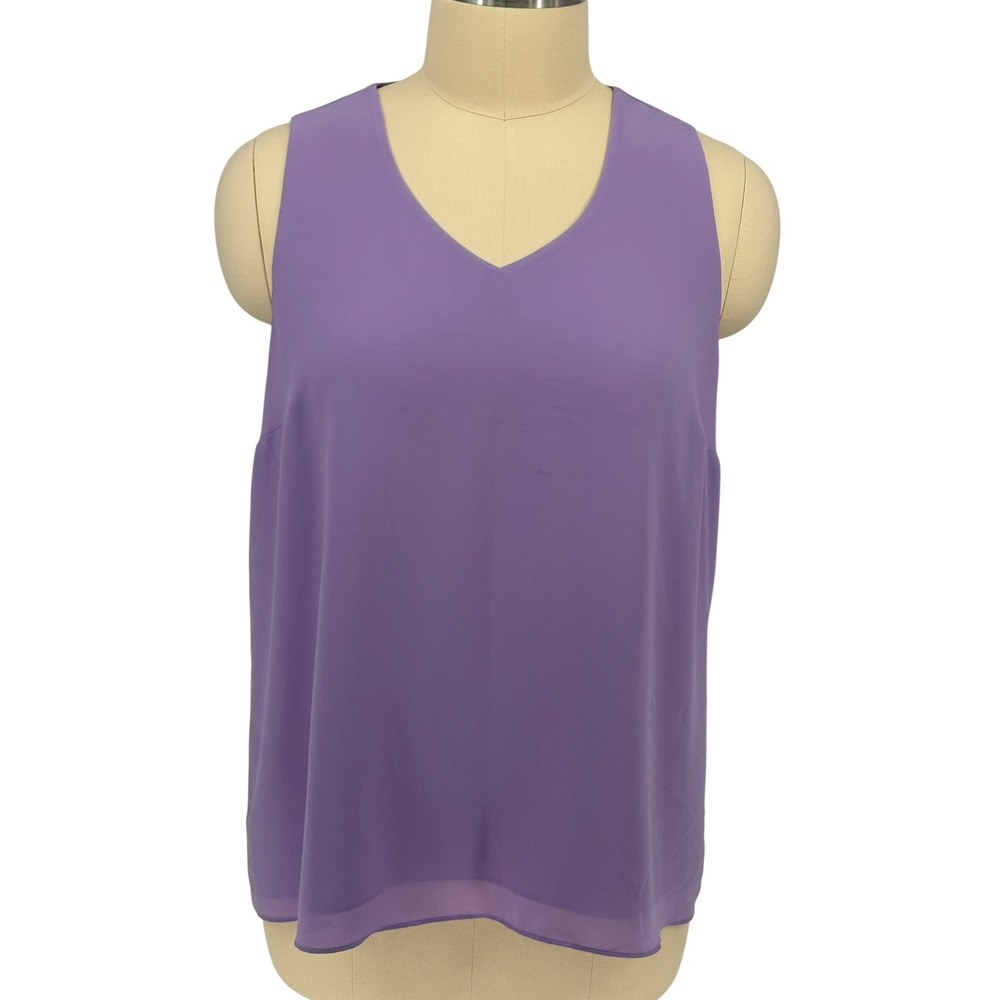 C. Est. 1946 Sleeveless Blouse Purple V-Neck Layered Tank Top 22/24W